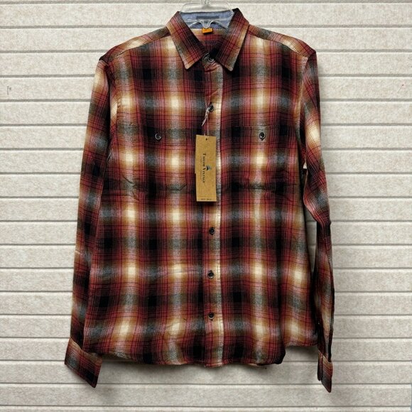 Tailor Vintage Other - NWT Tailor Vintage Long Sleeve Plaid Shirt Orange Black Casual Men’s Small
